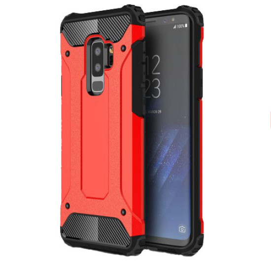 Armor Guard Plastic + TPU Hybrid Cell Phone Case for Samsung Galaxy S9+ G965 - Red Samsung Cases Mobile