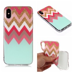 Pattern Printing Matte Surface IMD TPU Phone Cover Case for iPhone XS/X 5.8 inch - Twill Pattern Printing Matte Surface IMD TPU Phone Cover Case for iPhone XS/X 5.8 inch - Twill