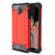 Armor Guard Plastic + TPU Hybrid Mobile Cover for Samsung Galaxy J6+ / J6 prime - Red