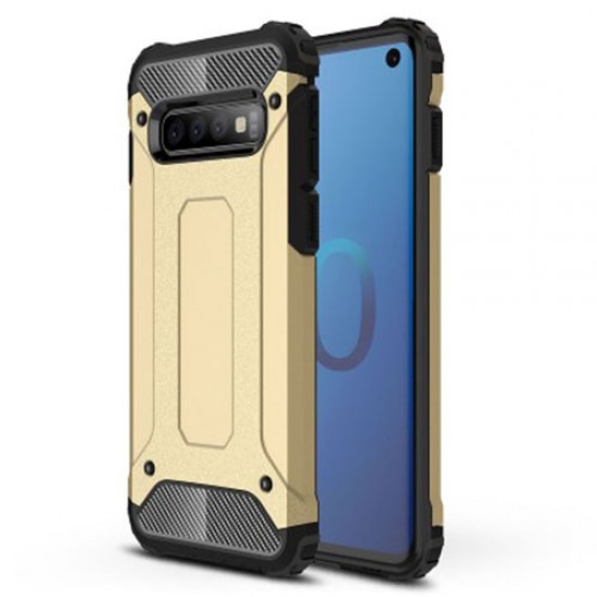 Plastic + TPU [Armor Guard] Hybrid Protection Case for Samsung Galaxy S10 - Gold Samsung Cases Mobile