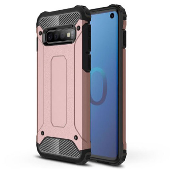 Plastic + TPU [Armor Guard] Hybrid Protective Cover for Samsung Galaxy S10 - Rose Gold Samsung Cases Mobile