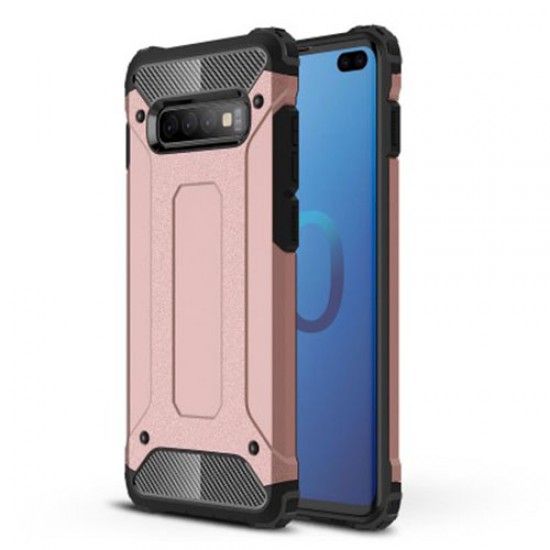 For Samsung Galaxy S10 Plus [Armor Guard] Plastic + TPU Cell Phone Case - Rose Gold Samsung Cases Mobile