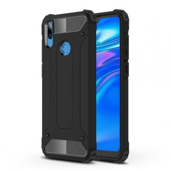For Huawei Y7 (2019) Armor Guard Plastic + TPU Hybrid Mobile Casing - Black Huawei Cases Mobile