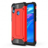 For Huawei Y7 (2019) Armor Guard Plastic + TPU Hybrid Phone Cover - Red