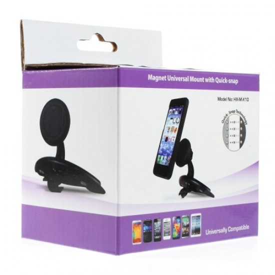 HX-M-X10 Βάση Στήριξης Αυτοκινήτου για την Υποδοχή του CD για όλα τα Smartphones - Μαύρο Βάσεις Στήριξης και Βάσεις Φόρτισης