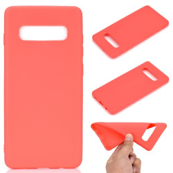 For Samsung Galaxy S10 Soft Matte TPU Gel Cell Phone Cover - Red