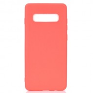 For Samsung Galaxy S10 Soft Matte TPU Gel Cell Phone Cover - Red