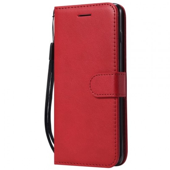 Δερμάτινη Θήκη Πορτοφόλι με Βάση Στήριξης για Samsung Galaxy S10 - Κόκκινο Samsung Θήκες Κινητών