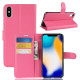 Litchi Texture Wallet Stand Leather Phone Casing for iPhone Xs Max 6.5-inch - Rose Apple Cases Mobile