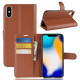 Litchi Texture Wallet Stand Leather Mobile Phone Cover for iPhone Xs Max 6.5-inch - Brown Apple Cases Mobile
