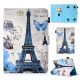 Pattern Printing Universal Leather Case with Stand and Card Slots for 7-inch Tablet PC - Flowers and Eiffel Tower Universal Tablets Cases