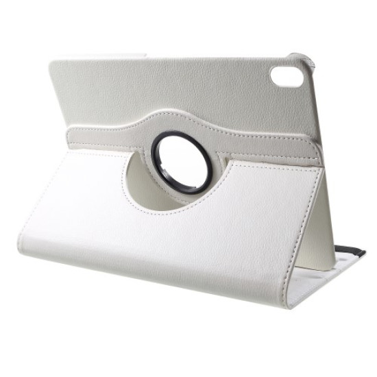 Litchi Grain Leather Shell with 360 Degree Rotary Stand for iPad Pro 11-inch (2018) - White Apple Cases Tablet
