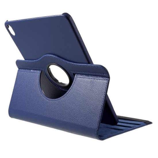 Litchi Grain 360 Degree Rotary Stand Leather Case Cover for iPad Pro 11-inch (2018) - Dark Blue Apple Cases Tablet