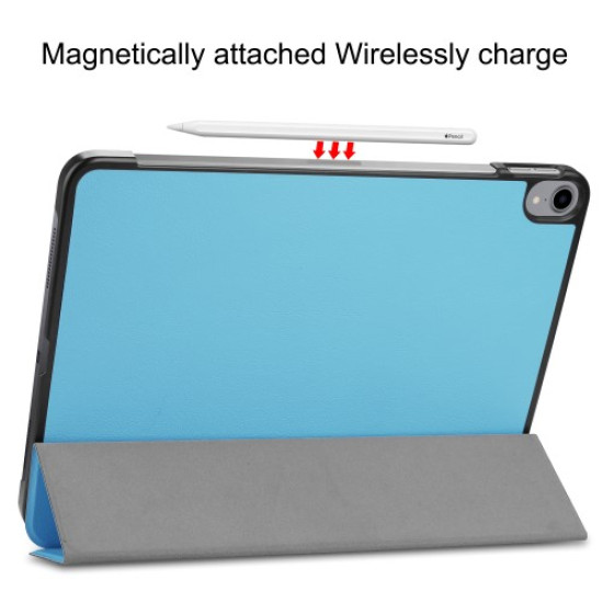 Tri-fold Stand PU Leather Smart Tablet Case for iPad Pro 11-inch (2018) - Baby Blue Apple Cases Tablet