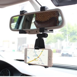 Car Rearview Mirror Mount Cradle Universal Holder for Cell Phone / GPS - Black