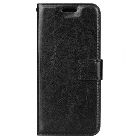 BTRCASE Crazy Horse Leather Wallet Case for Samsung Galaxy A8 Plus (2018) - Black Samsung Cases Mobile