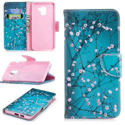 Patterned PU Leather Wallet Mobile Phone Case for Samsung Galaxy A8+ (2018) - Wintersweet