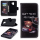 Patterned PU Leather Stand Flip Case for Samsung Galaxy A8+ (2018) - Angry Bear and Warning Words Samsung Cases Mobile