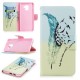 Patterned PU Leather Wallet Mobile Phone Shell for Samsung Galaxy A8 Plus (2018) - Quill Pen and Birds Samsung Cases Mobile