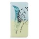 Patterned PU Leather Wallet Mobile Phone Shell for Samsung Galaxy A8 Plus (2018) - Quill Pen and Birds Samsung Cases Mobile