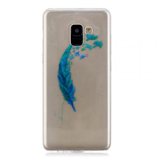 Pattern Printing IMD TPU Cellphone Case for Samsung Galaxy A8 Plus (2018) - Feather Samsung Cases Mobile