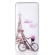 Pattern Printing TPU Back Cover for Sony Xperia XZ3 - Eiffel Tower and Bicycle