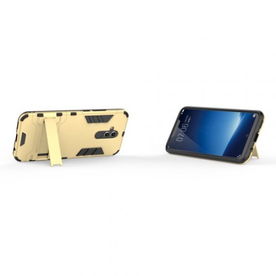 Cool Guard PC TPU Hybrid Mobile Phone Casing Shell with Kickstand for Huawei Mate 20 Lite - Gold Huawei Cases Mobile