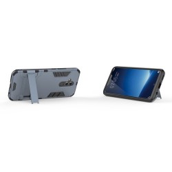 Υβριδική Θήκη Συνδυασμού Σιλικόνης TPU και Πλαστικού με Βάση Στήριξης για Huawei Mate 20 Lite - Σκούρο Μπλε