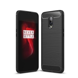 Carbon Fibre Brushed TPU Case for OnePlus 6T - Black