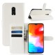 Litchi Skin PU Leather Wallet Mobile Phone Cover for OnePlus 6T - White OnePlus Mobile Cases