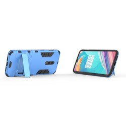 Cool Guard PC TPU Hybrid Phone Shell with Kickstand for OnePlus 6T - Baby Blue