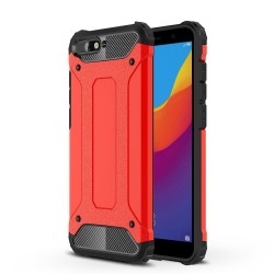 Armor Guard Plastic + TPU Hybrid Back Shell for Huawei Y6 (2018) / Honor 7A (without Fingerprint Sensor) - Red