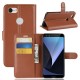 Litchi Grain Wallet Stand Leather Flip Phone Casing for Google Pixel 3 - Brown Google Pixel mobile Cases