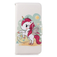 Pattern Printing [Wallet Stand] Leather Phone Case for Samsung Galaxy J6+ / J6 Prime - Unicorn