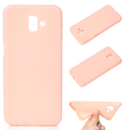 Solid Color Soft Matte TPU Back Casing for Samsung Galaxy J6+ - Pink Samsung Cases Mobile