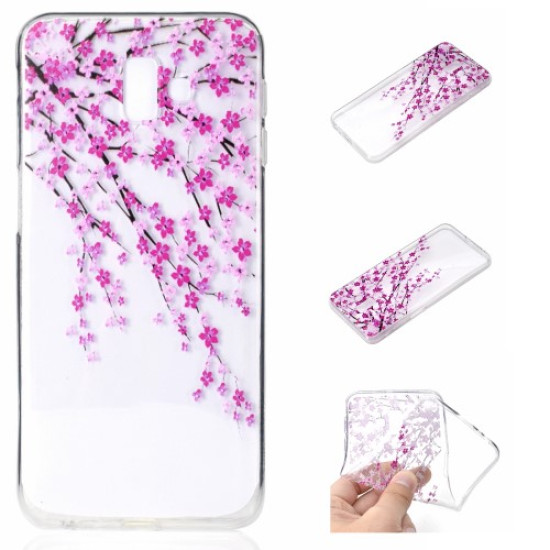 Embossed Pattern TPU Soft Shell for Samsung Galaxy J6 Plus / J6 Prime - Cherry Blossom Samsung Cases Mobile