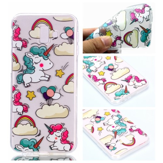 Pattern Printing Soft TPU Cell Phone Case for Samsung Galaxy J6+ J610 / J6 Prime - Unicorn Samsung Cases Mobile