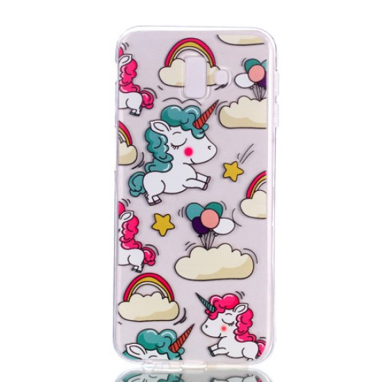 Pattern Printing Soft TPU Cell Phone Case for Samsung Galaxy J6+ J610 / J6 Prime - Unicorn Samsung Cases Mobile