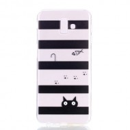 Θήκη Σιλικόνης TPU για Samsung Galaxy J6 Plus J610F / J6 Prime - Ρίγες και Γατούλα