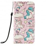 Light Spot Decor Pattern Printing Leather Mobile Shell for Samsung Galaxy J6 Plus J610F / J6 Prime - Unicorn