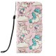 Δερμάτινη Θήκη Πορτοφόλι με Βάση Στήριξης για Samsung Galaxy J6 Plus J610F / J6 Prime - Μονοκεράκια και Συννεφάκια σε Ροζ Φόντο Samsung Θήκες Κινητών