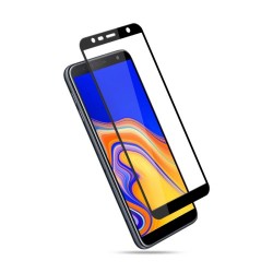 MOCOLO Silk Print Arc Edge Full Coverage 9H Tempered Glass Screen Protector for Samsung Galaxy J6 Plus - Black