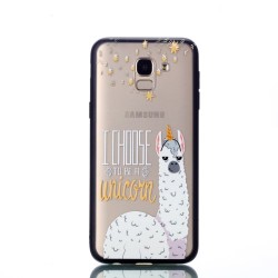 Θήκη Σιλικόνης TPU με Σκληρή Πλάτη για Samsung Galaxy J6 (2018) - Αλπάκα που Θέλει να Γίνει Μονόκερος