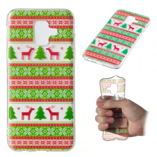 Christmas Series Pattern Printing TPU Mobile Phone Case for Samsung Galaxy A6 (2018) - Christmas Tree and Reindeer Samsung Cases Mobile
