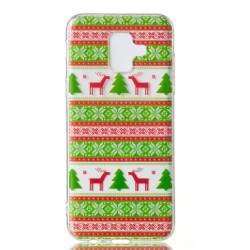 Christmas Series Pattern Printing TPU Mobile Phone Case for Samsung Galaxy A6 (2018) - Christmas Tree and Reindeer