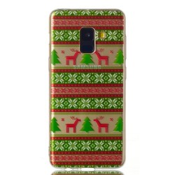 Christmas Pattern Printing Soft TPU Jelly Cellphone Case for Samsung Galaxy A8 (2018) - Christmas Tree and Reindeer