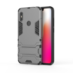 Υβριδική Θήκη Σιλικόνης TPU σε Συνδυαμό με Πλαστικό και με Βάση Στήριξης για Xiaomi Redmi Note 6 - Γκρι