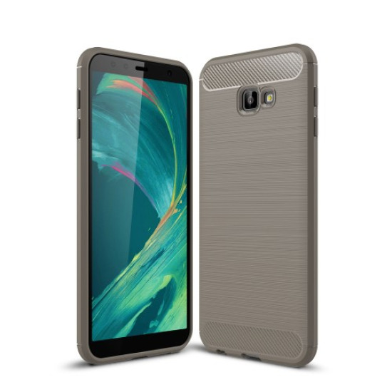 Θήκη Σιλικόνης TPU Carbon Fiber Brushed για Samsung Galaxy J4 Plus - Γκρι Samsung Θήκες Κινητών