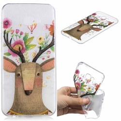 Pattern Printing IMD TPU Cell Phone Cover for Samsung Galaxy J4+ - Flowered Elk