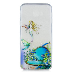 Pattern Printing Embossment TPU Cover Case for Samsung Galaxy J4 Plus - Mermaid